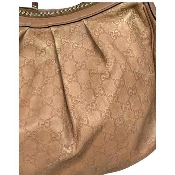 Gucci Sukey Guccissima Leather Hobo Bag Blush Pink 232955 Authentic Italy - Picture 16 of 16